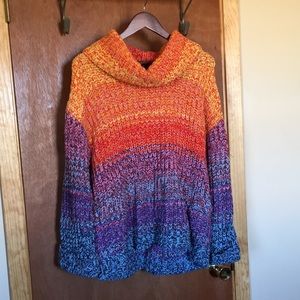 Funky chunky cowl-neck sweater